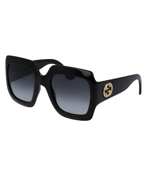 gucci square plastic sunglasses black|gucci oversized black square eyeglasses.